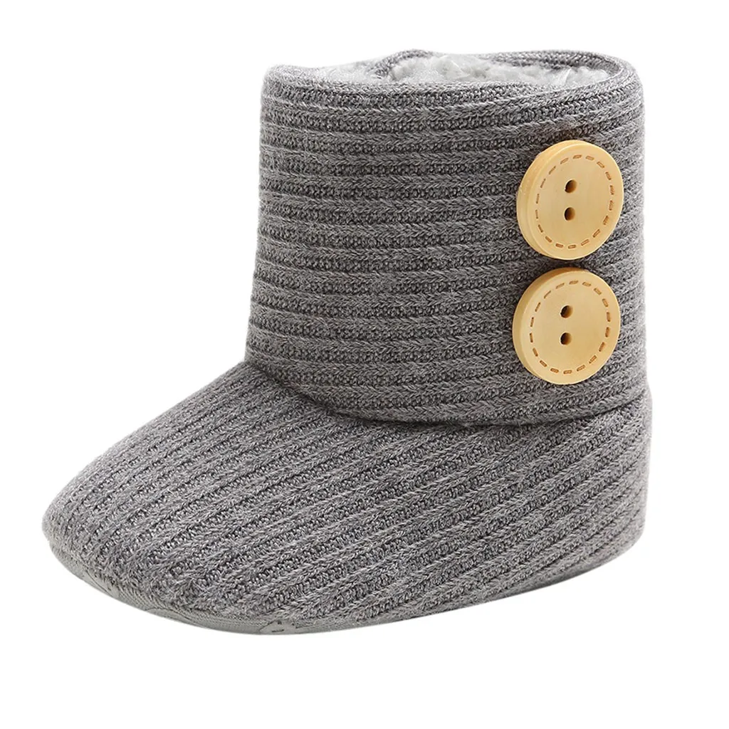 Toddler Kids Baby Girls Boys Winter Warm Solid Button Snow Boots Bootie Shoes kids shoes children детская обувь для девочек#G30