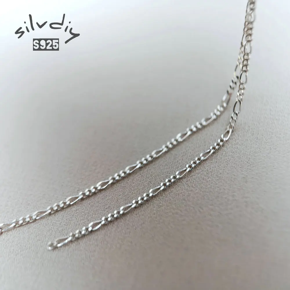 

Цепочка из серебра 925 пробы для самостоятельного изготовления браслетов и ожерелий, аксессуары для ювелирных изделий, 20 см