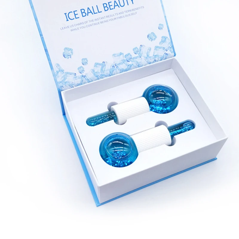 

2pcs/Box Large Beauty Ice Hockey Energy Beauty Crystal Ball Facial Cooling Ice Globes Water Wave Face and Eye Massage Skin Care