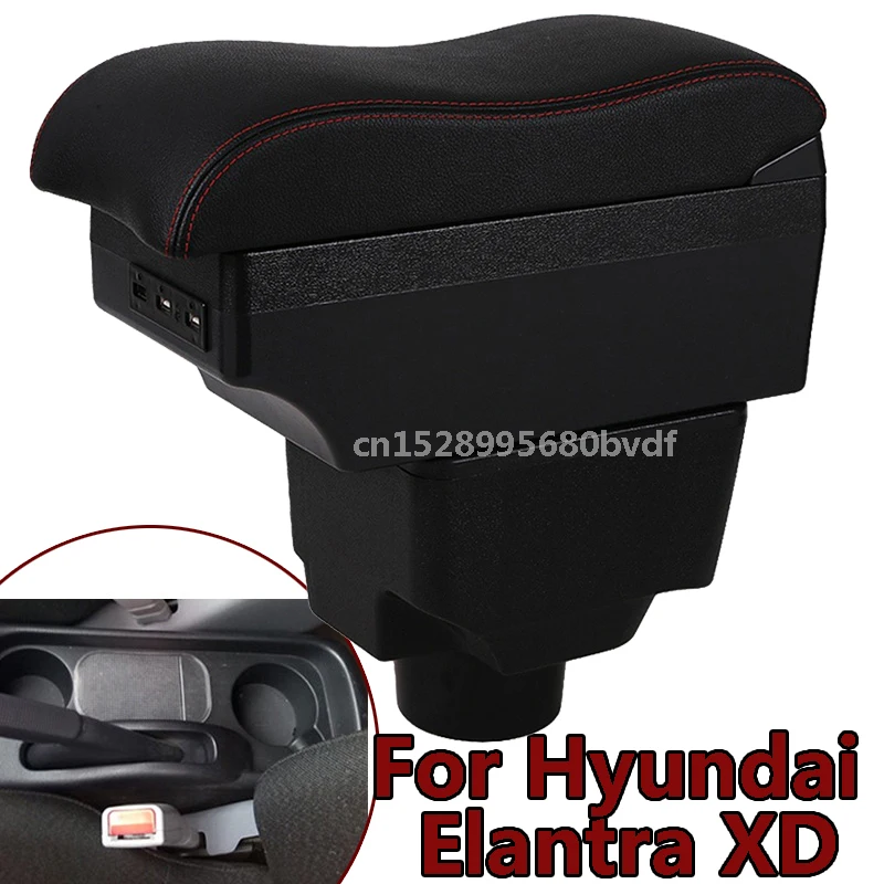 

Подлокотник для Hyundai Elantra XD, центральный контейнер для хранения с подстаканником и USB-интерфейсом