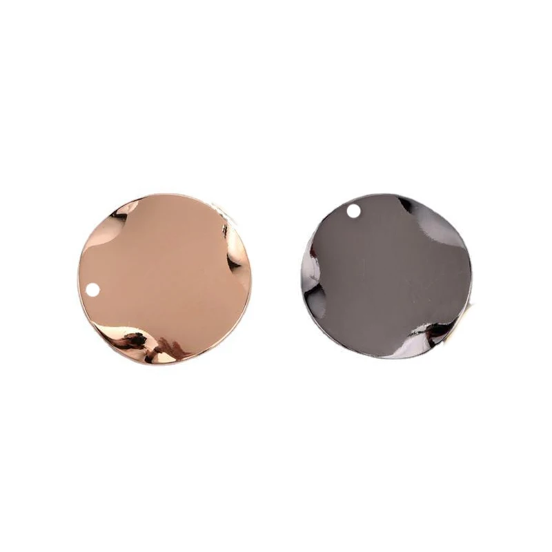 

1*25mm single-hole solid brass wavy disc geometric round necklace pendants, used for DIY making women's jewelry components