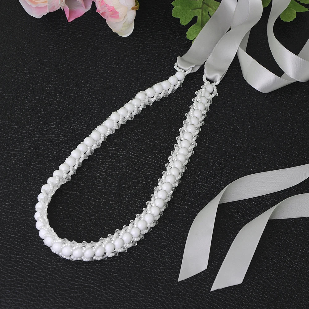 TRiXY S322 ремень с бисером Женский Свадебный свадебные аксессуары жемчугом для