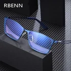 Мужские компьютерные очки для чтения RBENN, металлическая оправа, анти-синий светильник, очки для пресбиопии + 0,5, 0,75, 1,25, 1,75, 5,0 дюйма, 2020