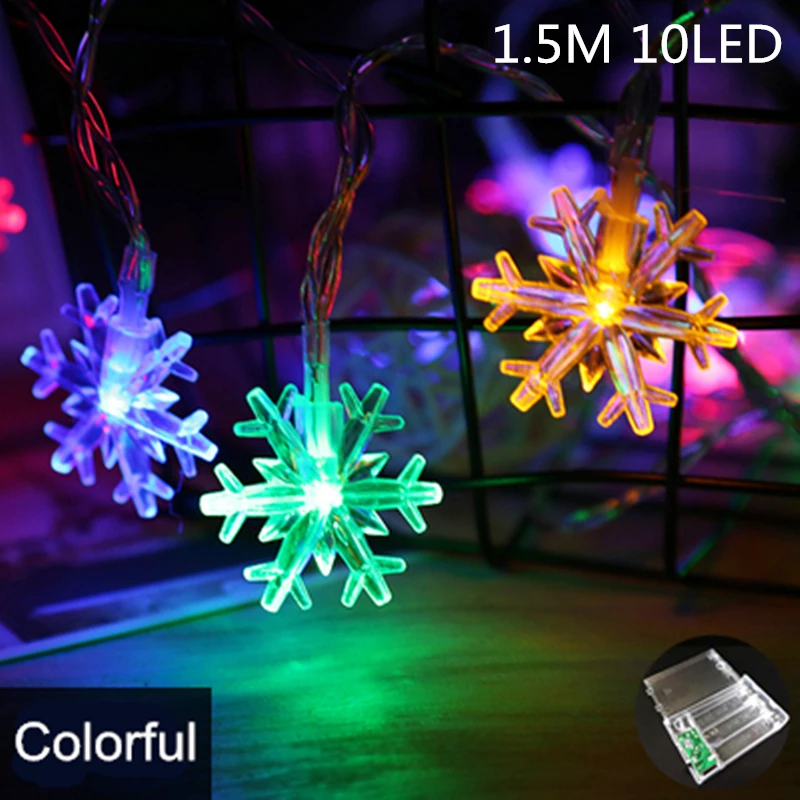 061-Colorful 10LED Рождественские украшения для дома, 1 комплект, рождественские украшения, гирлянда, год, Noel, Санта Клаус, подарок, рождественский снеговик, Q - Цвет: 061-Colorful 10LED