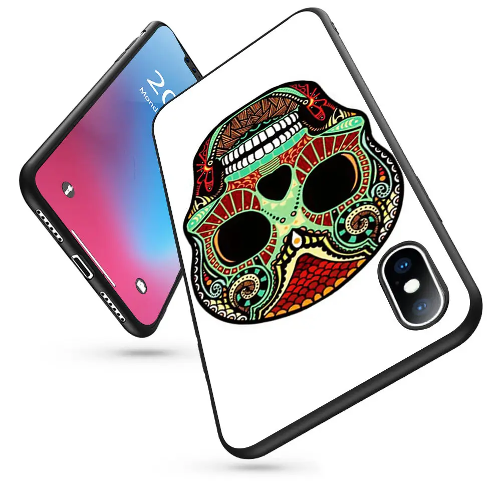 Coque Skull tattoos Soft Silicone Phone Case for iPhone 11 Pro Max X 5S 6 6S XR XS 7 8 Plus Cover | Мобильные телефоны и