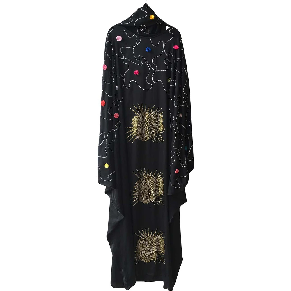 Bangladesh Дубай abaya кимоно для женщин арабское платье с поясом турецкий кафтан исламские дамы одежда женские мусульманские платья - Цвет: Black