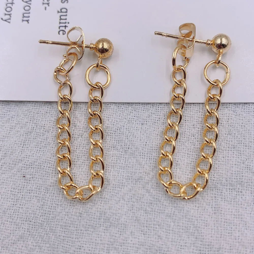 Женские простые серьги цепочки в стиле панк корейские минималистичные ювелирные