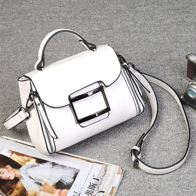 

2021 new Korean leather women's bag casual women's One Shoulder Messenger Handbag fashionable fresh women's leather bag