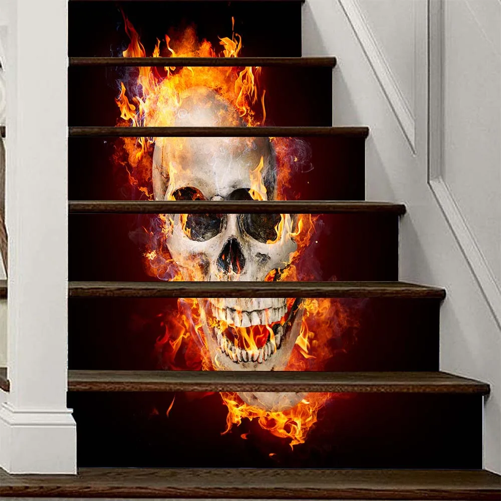 Хэллоуин огненные пещеры Таро Стикеры для лестницы украшения дома забавные DIY