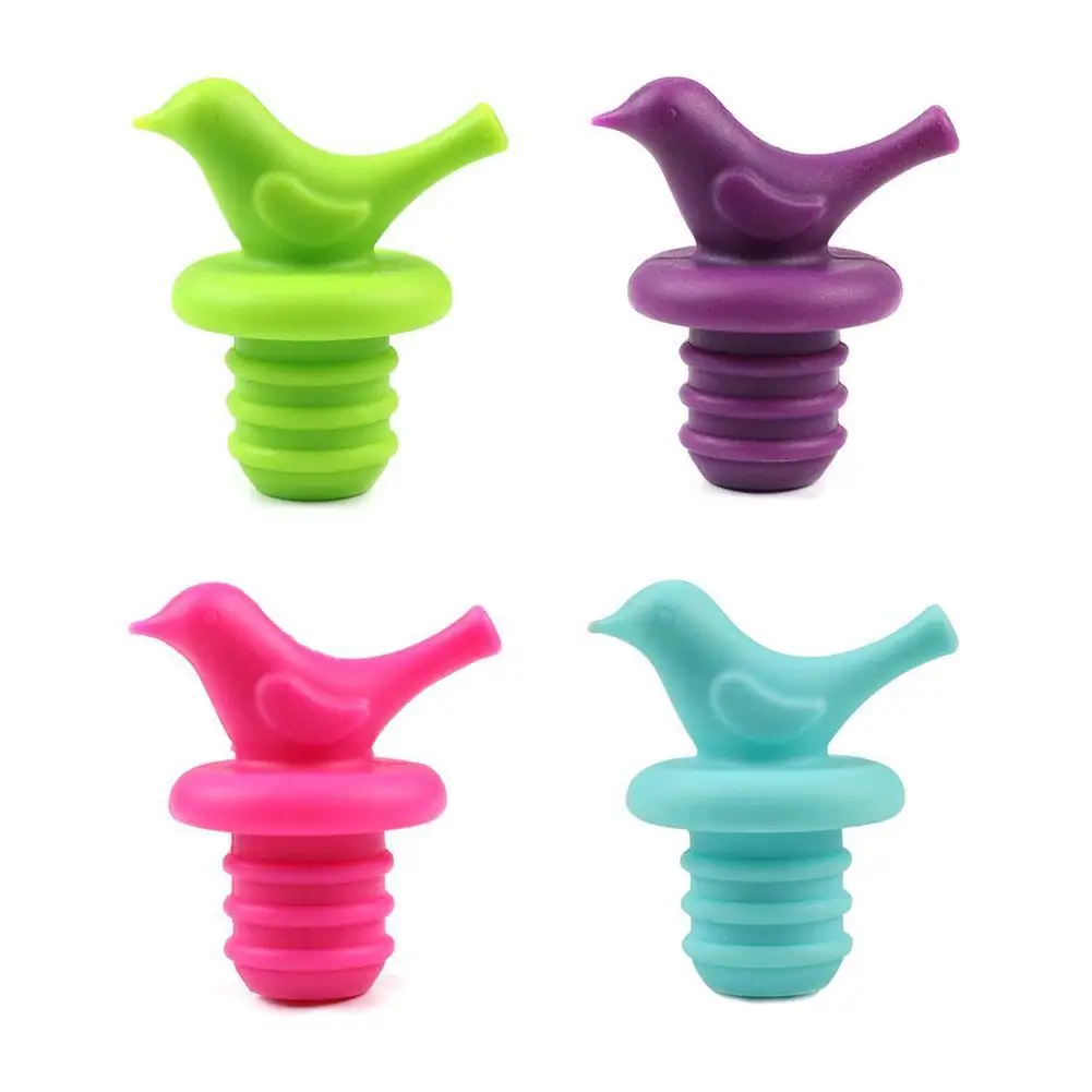 

1pcs Bird Shape Silicone Fresh-keeping Bottle Cap Wine Wine Corks Bar Seasoning Cork Supplies Wine Family Corks H5X0