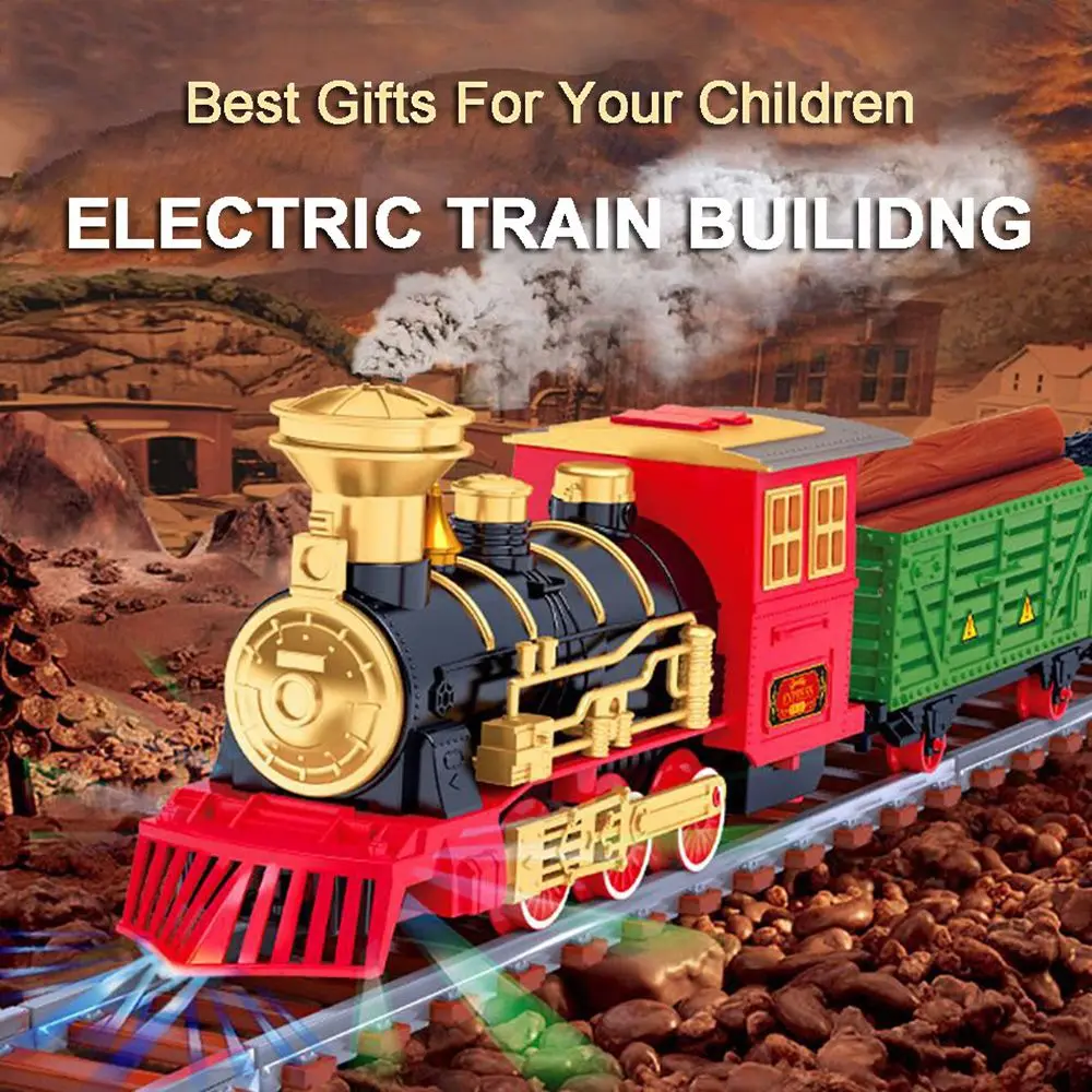 

Модель электрического поезда, строительные игрушки со звуком света, игрушка-конструктор, железная дорога для мальчиков, рождественские под...