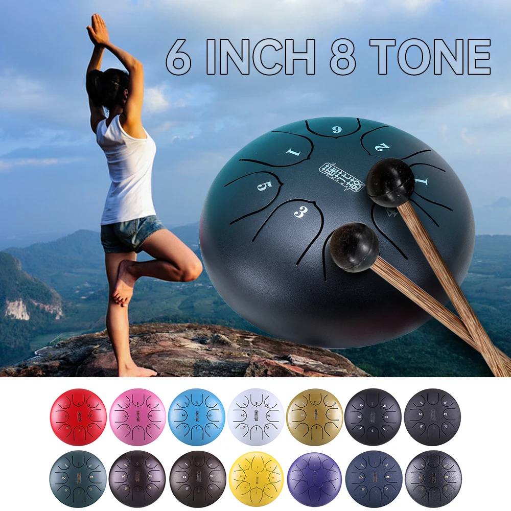 Барабан для языка 6/13 дюйма стальной барабан набор 8 тюнинговых Тамбурин