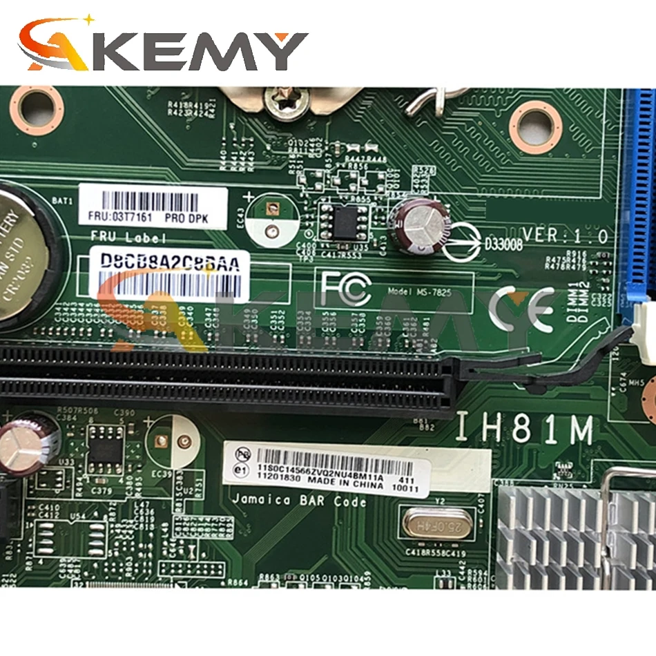 

High quality Original For Lenovo ThinkCentre E73 Desktop Motherboard FRU:03T7161 IH81M H81 DDR3 100% Tested Fast Ship