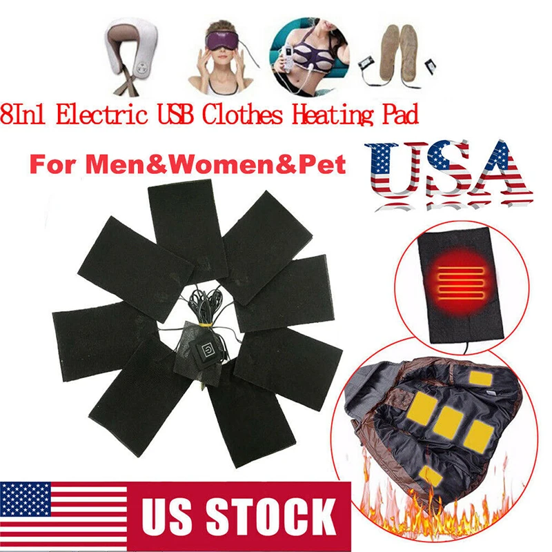 8in1 USB электрические нагревательные колодки Регулируемый Температура