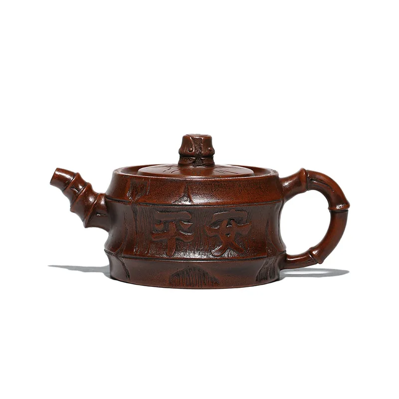 

Ping'an bamboo Festival purple clay teapot original mine red clay teapot large purple clay teapot imitation old pot gift
