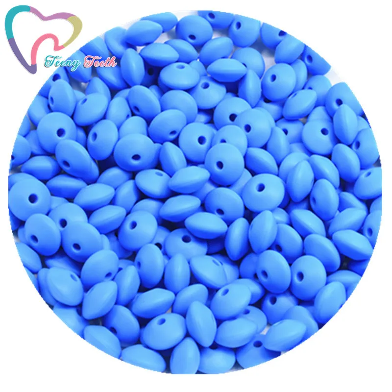 Sky Blue Teeny Teeth 20 шт. Силиконовые Прорезыватели для зубов Abacus бусины в форме чечевицы DIY цепочка для прорезывания зубов красочные чечевицы Силиконовые Прорезыватели блюдца свободные бусины - Цвет: Sky Blue