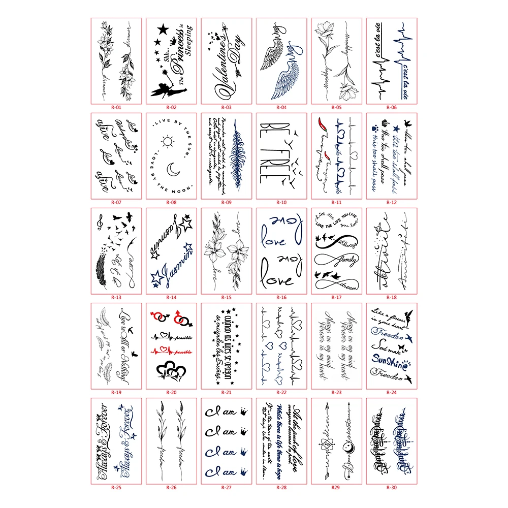 Waterproof Black Infinity Tattoo English Letter Women Body Art Drawing Temporary Tattoo Stickers Men Finger Tattoo Small Paste