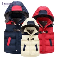 2021 winter kids waistcoats children vest warm hooded coat infant sleeveless jacket cotton kid clothe boy girl outwear
