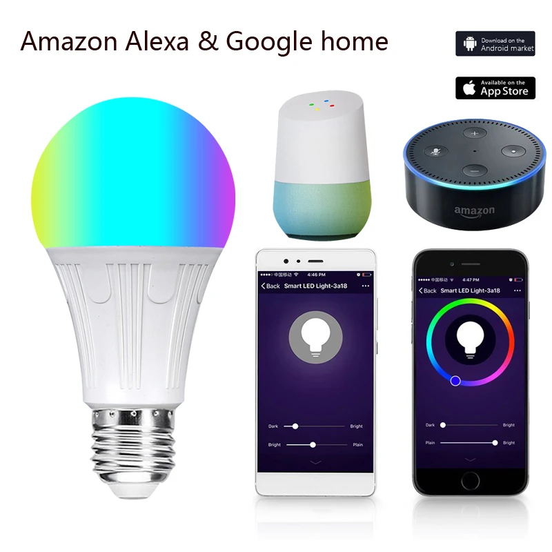 E27/E26/B22 85-265 в RGB светодиодный светильник 7 Вт Bluetooth Wifi умный контрольное приложение Светодиодная лампа ИК пульт дистанционного управления домашнее освещение