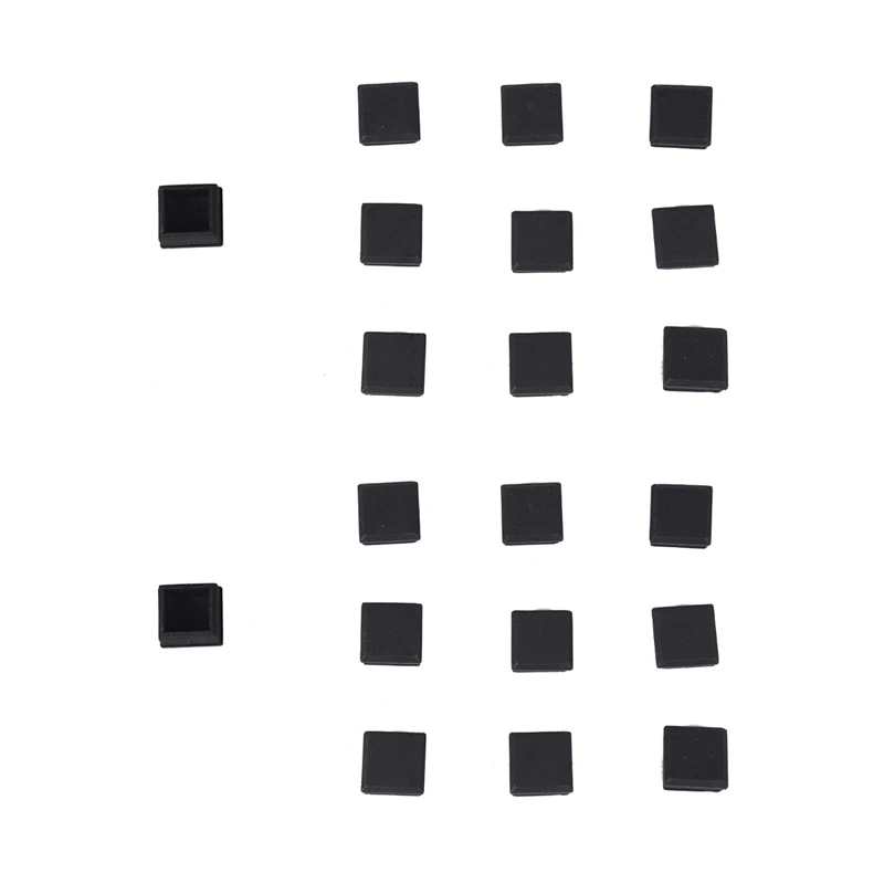 

20 Pcs Black Plastic Square Tube Inserts End Blanking Cap 25Mm X 25Mm