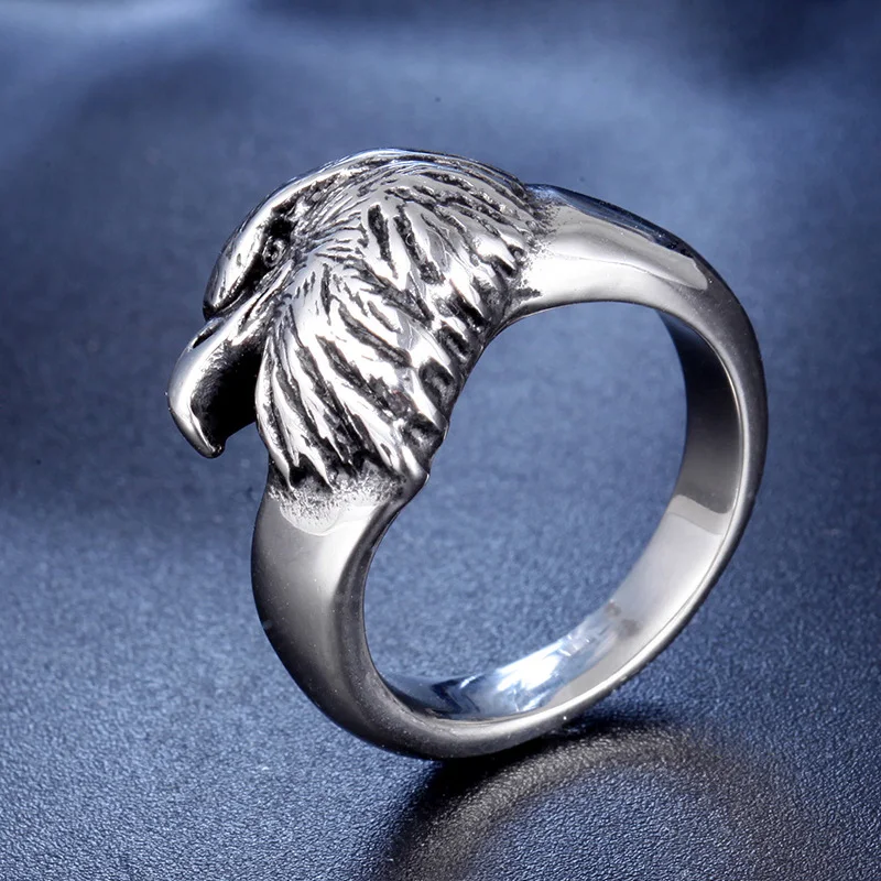 

Simple American Eagal Rings Men Boys Gold/Silver Color Stainless Steel Biker Ring Hip Hop Rock Ring Jewelry Dropshipping Store