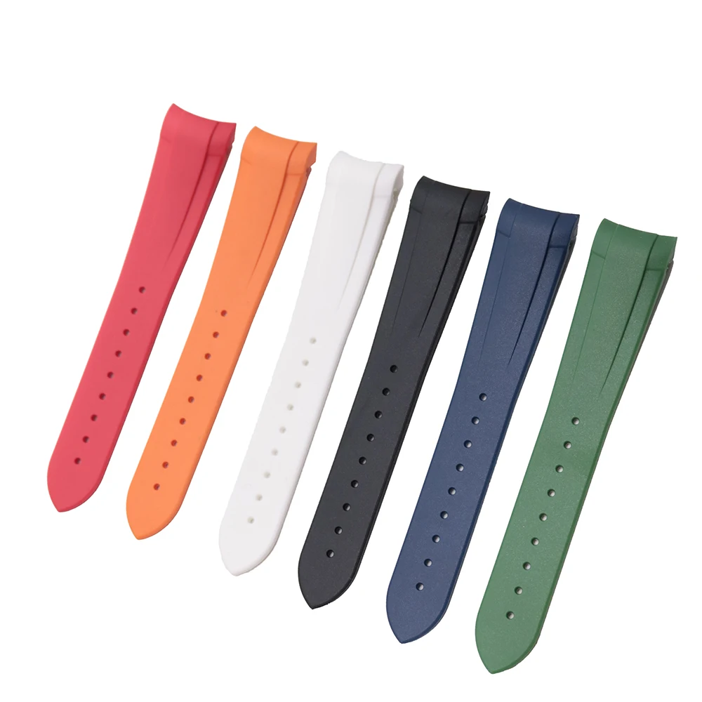 Rolamy 22mm TOP Quality Luxury Orange Red Waterproof Silicone Rubber Watch Band Straps Bracelets For Tudor Black Bay
