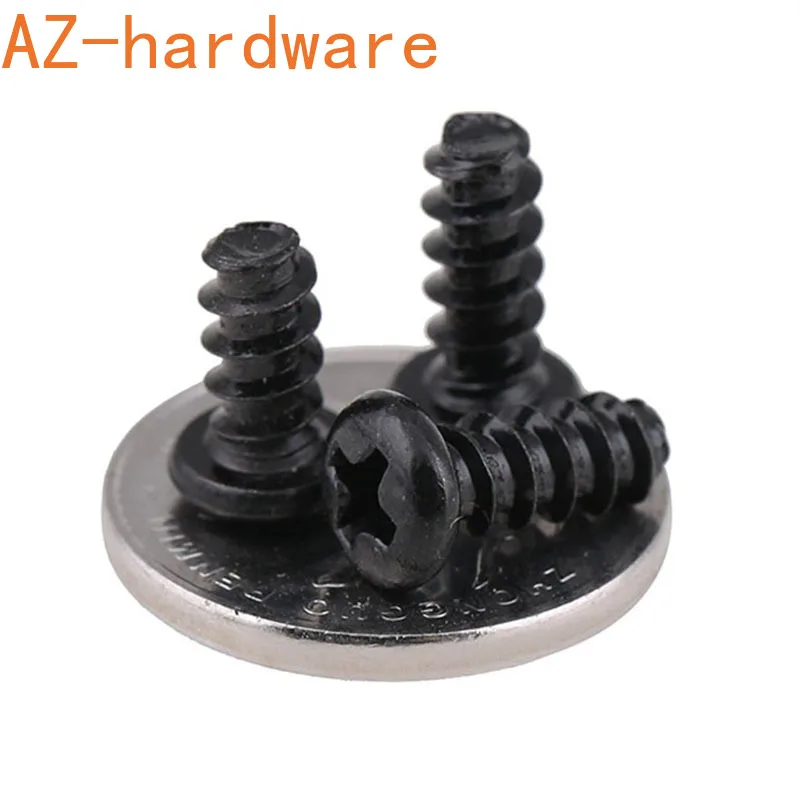 GuHua Black Cross Round Head Flat Tail Self Tapping Small Screw PB Philips Pan End Screws M1.4M2M2.3 1000PCS | Обустройство дома