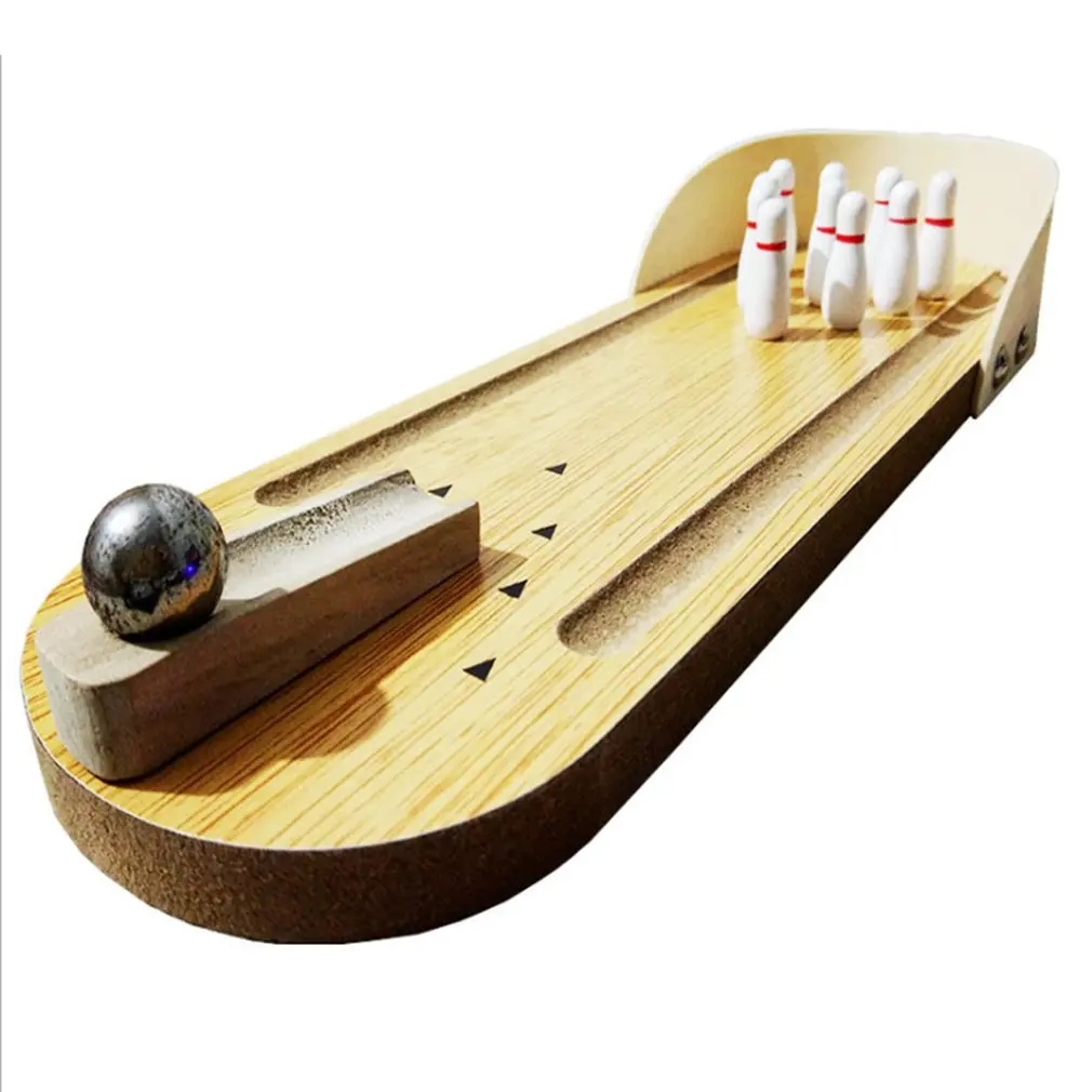 

Wooden Mini Bowling Children'S Educational Toys Mini Bowling Baby Parent-Child Interactive Table Tennis Game