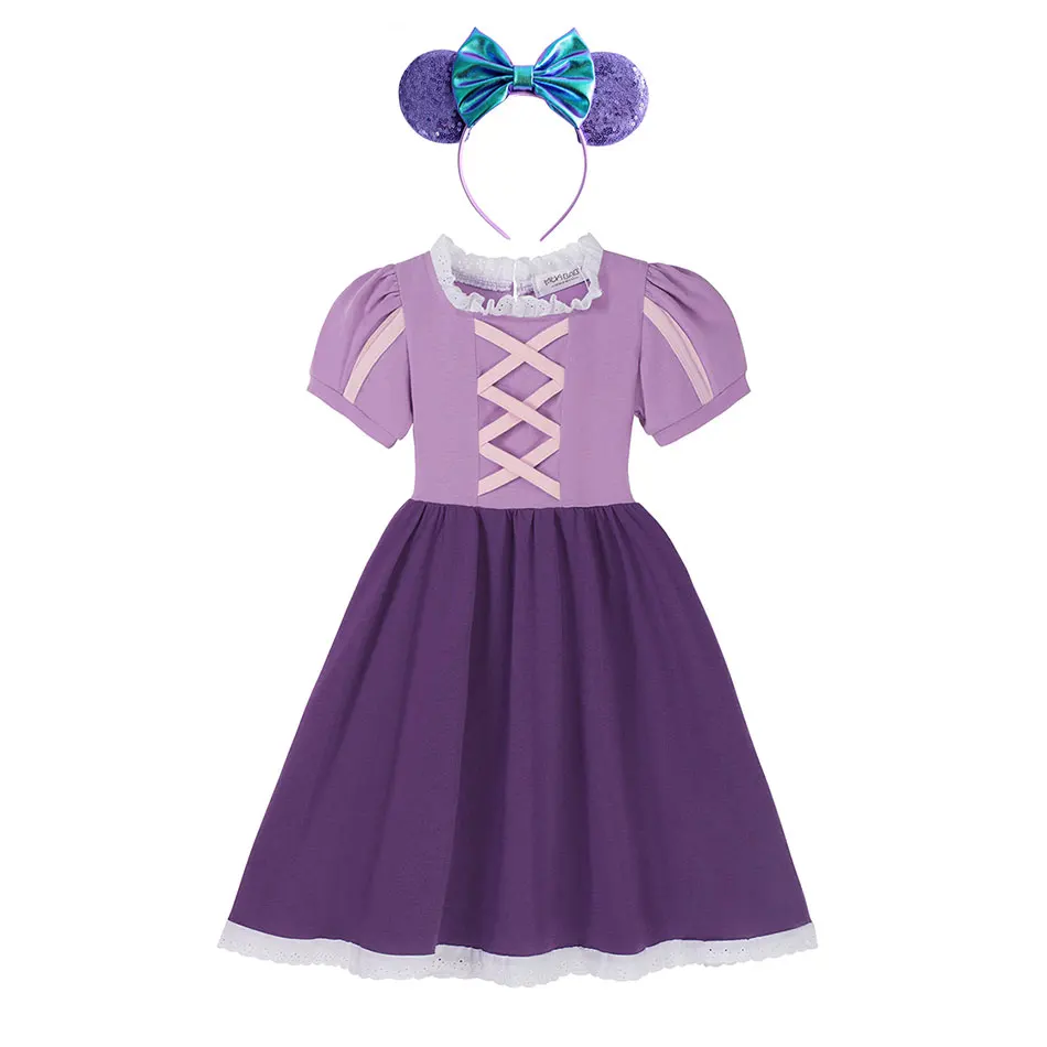 Детское Повседневное платье для девочек Эльза Белль Рапунцель Минни |