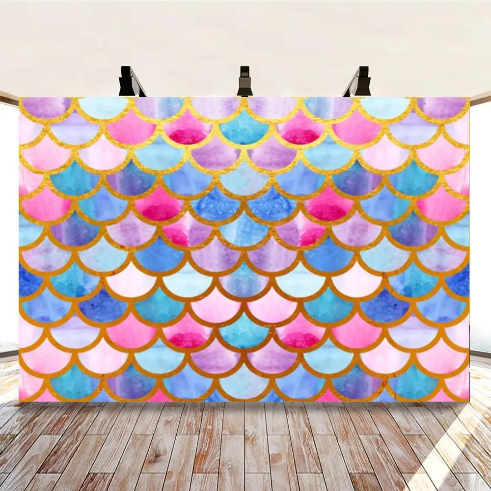 

Новинка Абстрактная живопись Русалка студийный фон для фотосъемки ткань для дня рождения девочки 3D детская фотография цифровой фон