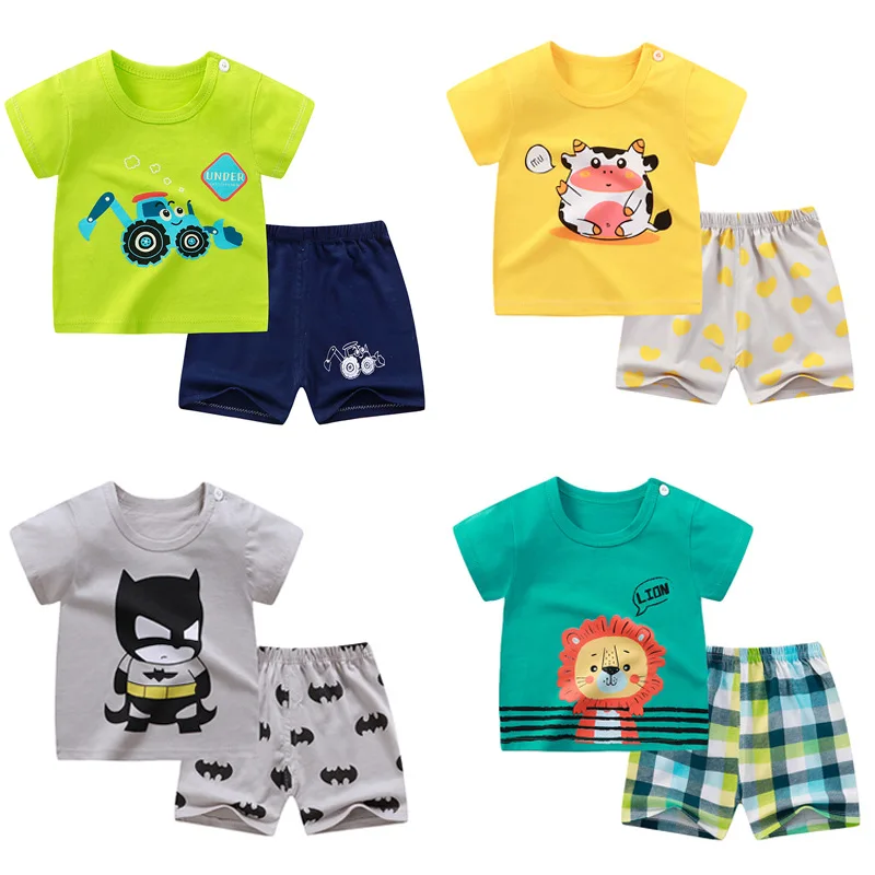 

Summer Children's Short Sleeve Shorts Suits Cotton T-Shirt Boy And Girl Baby Set