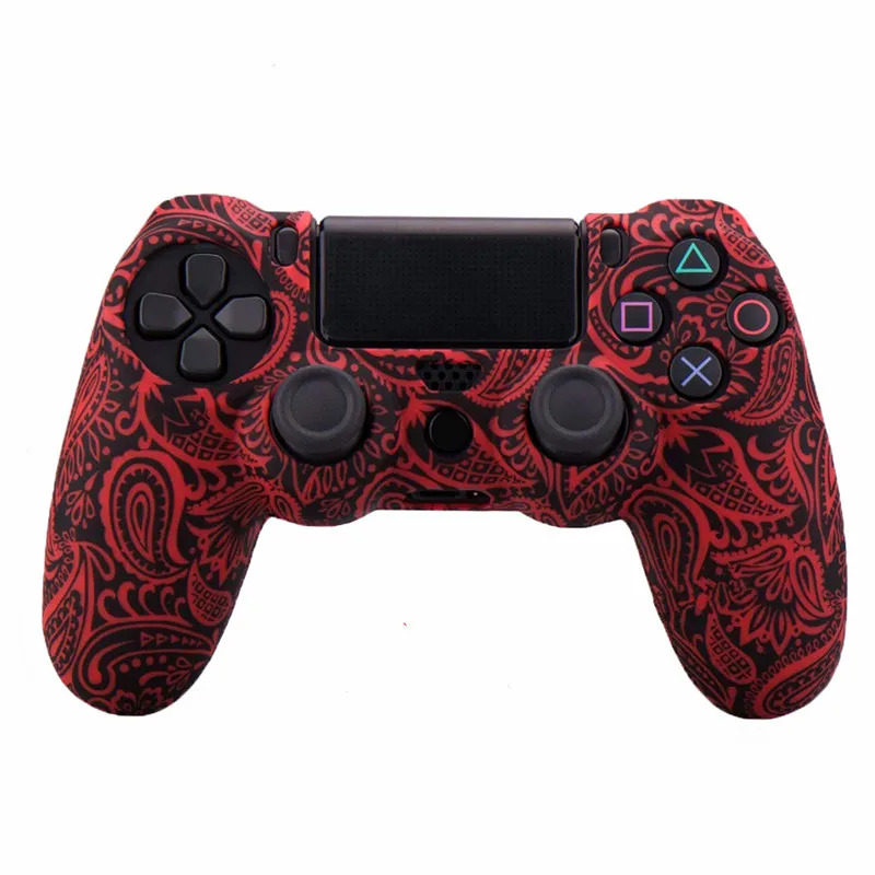 K Камуфляжный Мягкий силиконовый чехол защитный чехол для sony Playstation 4 PS4 для Dualshock 4 контроллер для ps4 pro slim - Цвет: K