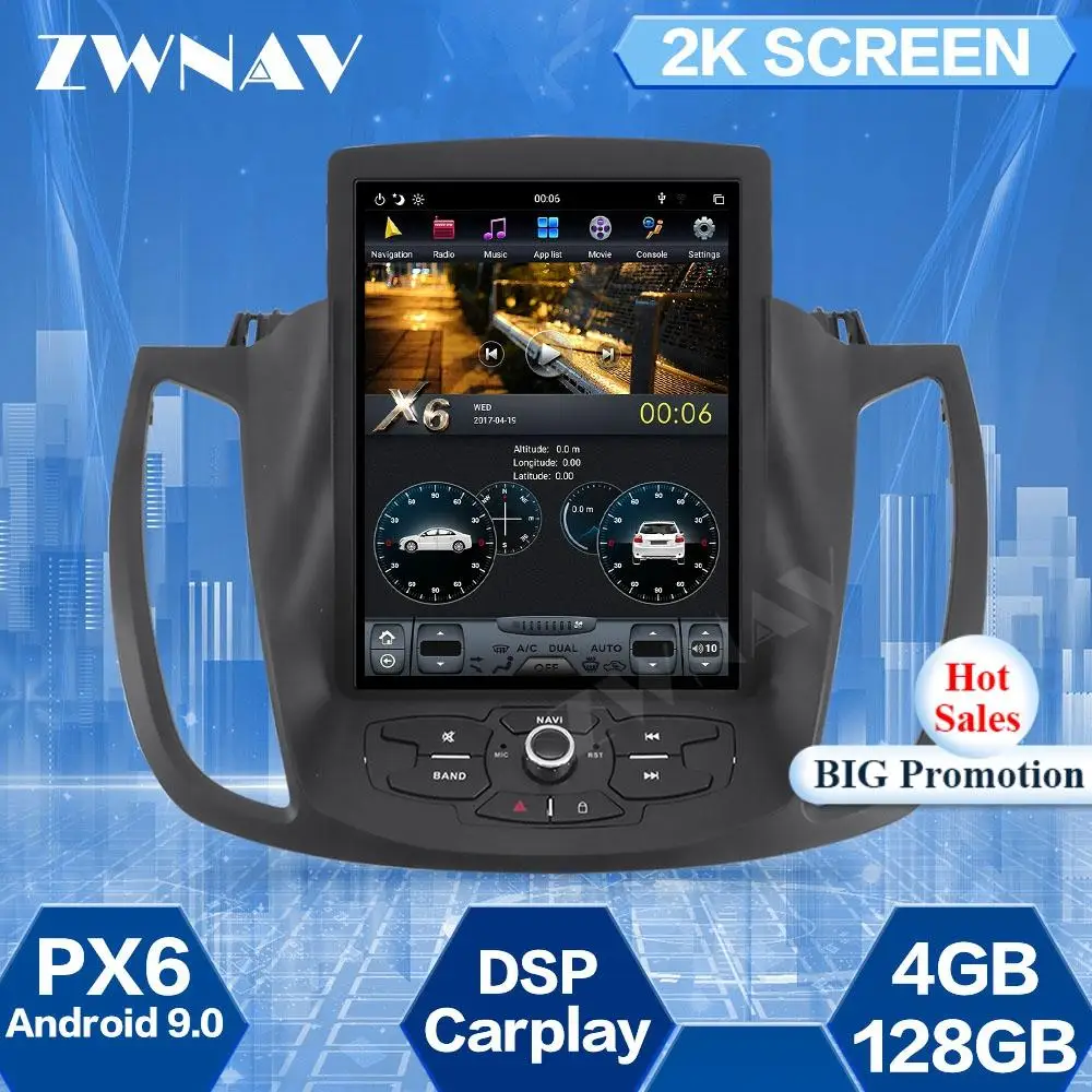 

4+128GB Tesla Screen For Ford KUGA 2013 2014 2015 2016 2017 2018 2019 Android 9 Car Multimedia Player GPS Navi Radio Stereo Unit