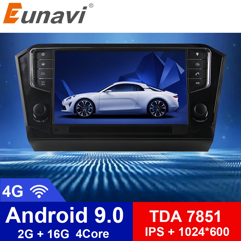 2018 Новый Eunavi 9 'Ƈ din Android 0 1024*600 Hd четырехъядерный автомобильный Радио стерео
