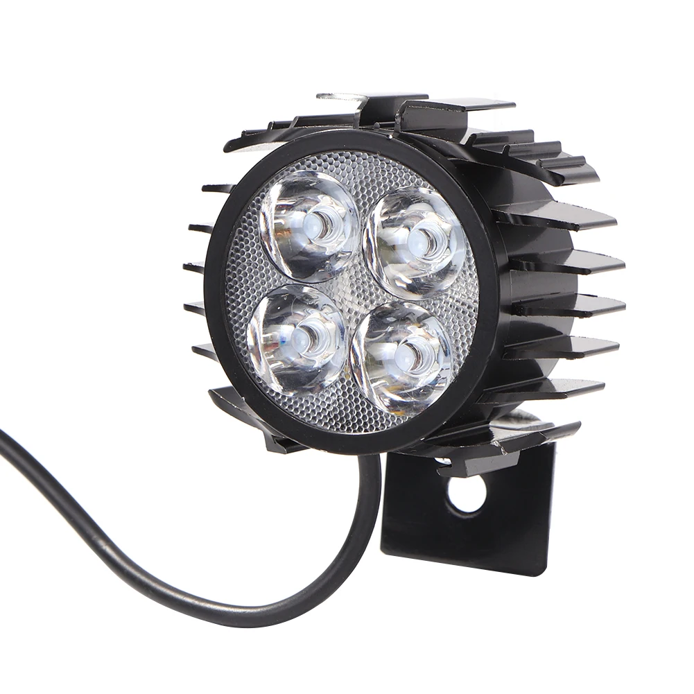 

4 LED Electric Folding Bike Front Light Aluminum Alloy 12W Ebike IPX4 Waterproof Horn Headlight Electric Scooter Lights