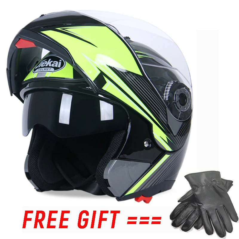 Защитный мотоциклетный шлем на все лицо с двойным козырьком Jiekai 105 | Автомобили и
