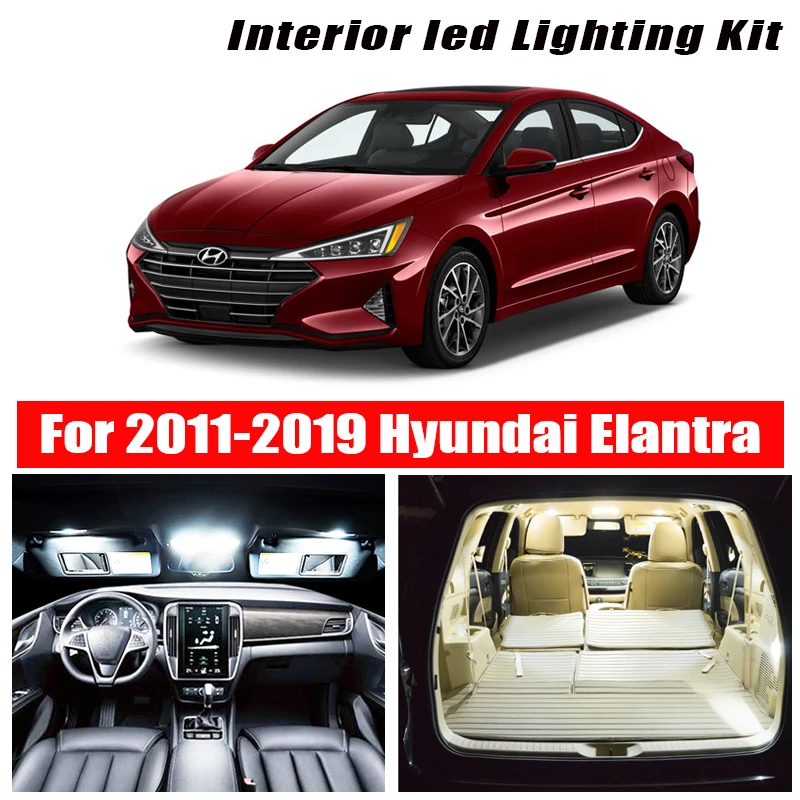 Для 2011 2019 Hyundai Elantra белые автомобильные аксессуары Canbus без ошибок светодиодный