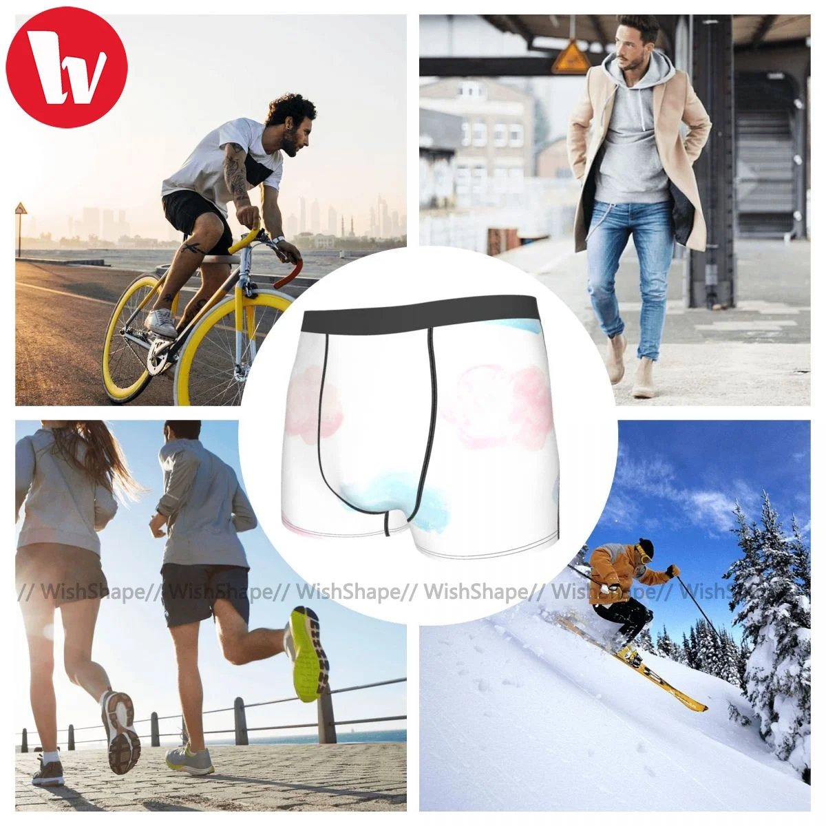 

Cloud Underwear Teen Sublimation Plain Trunk Pouch Hot Polyester Boxer Brief