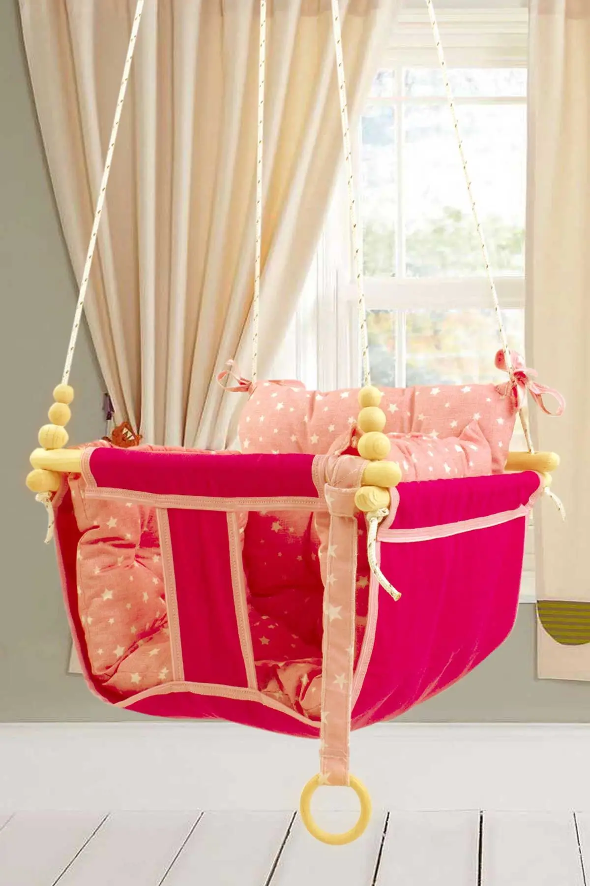 Розовый безопасное вспомогательное устройство для игрушка кресло качалка