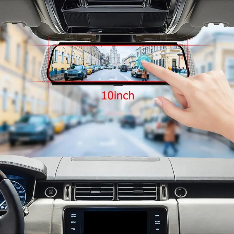 10 Inch 4g Car Rearview Mirror Dvr Camera Dual Lens Android 5.1 Dash Cam App Adas Warning Bluetooth G-Sensor | Автомобили и