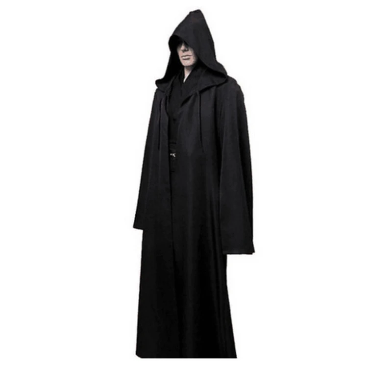 Костюм Хэллоуина Darth Vader Cosplay Clothes Terry Jedi Black Robe Knight Hoodie Cloak для взрослых.