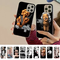 sexy girl marilyn monroe phone case for iphone 11 12 13 mini pro xs max 8 7 6 6s plus x 5s se 2020 xr cover