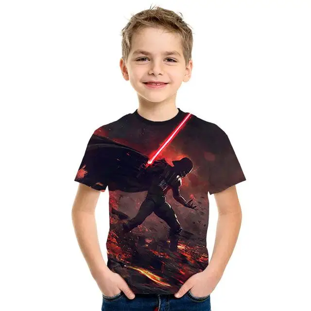 Звездные войны 3D imprimir bien de los hombres/las nias Топы Camiseta de manga corta Caballero Jedi imprimir nios camiseta de moda - Цвет: NT-688