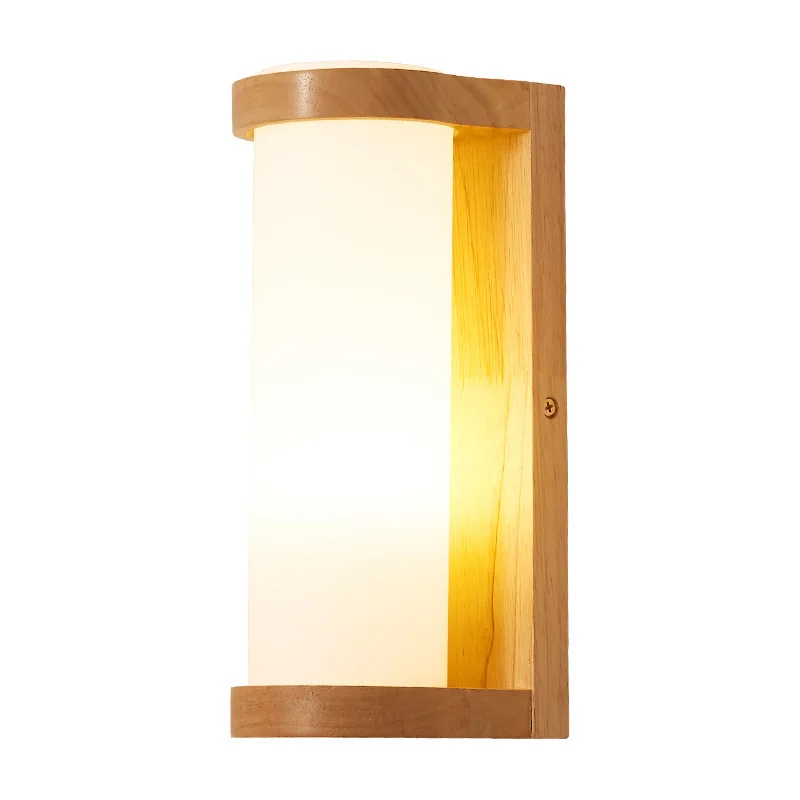 Скандинавская сплошная деревянная прикроватная настенная лампа японский