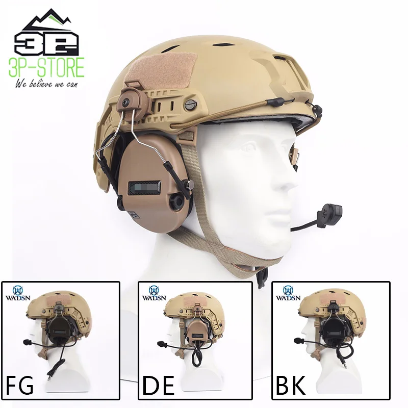 

WADSN softair tactical helmet headset sordin airsoft headphone active noise cancelling for TAST mount WZ034