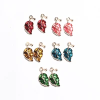 transparent leaves pearlescent oil drop alloy jewelry accessories rubber band earrings pendant diy necklace earrings accessor