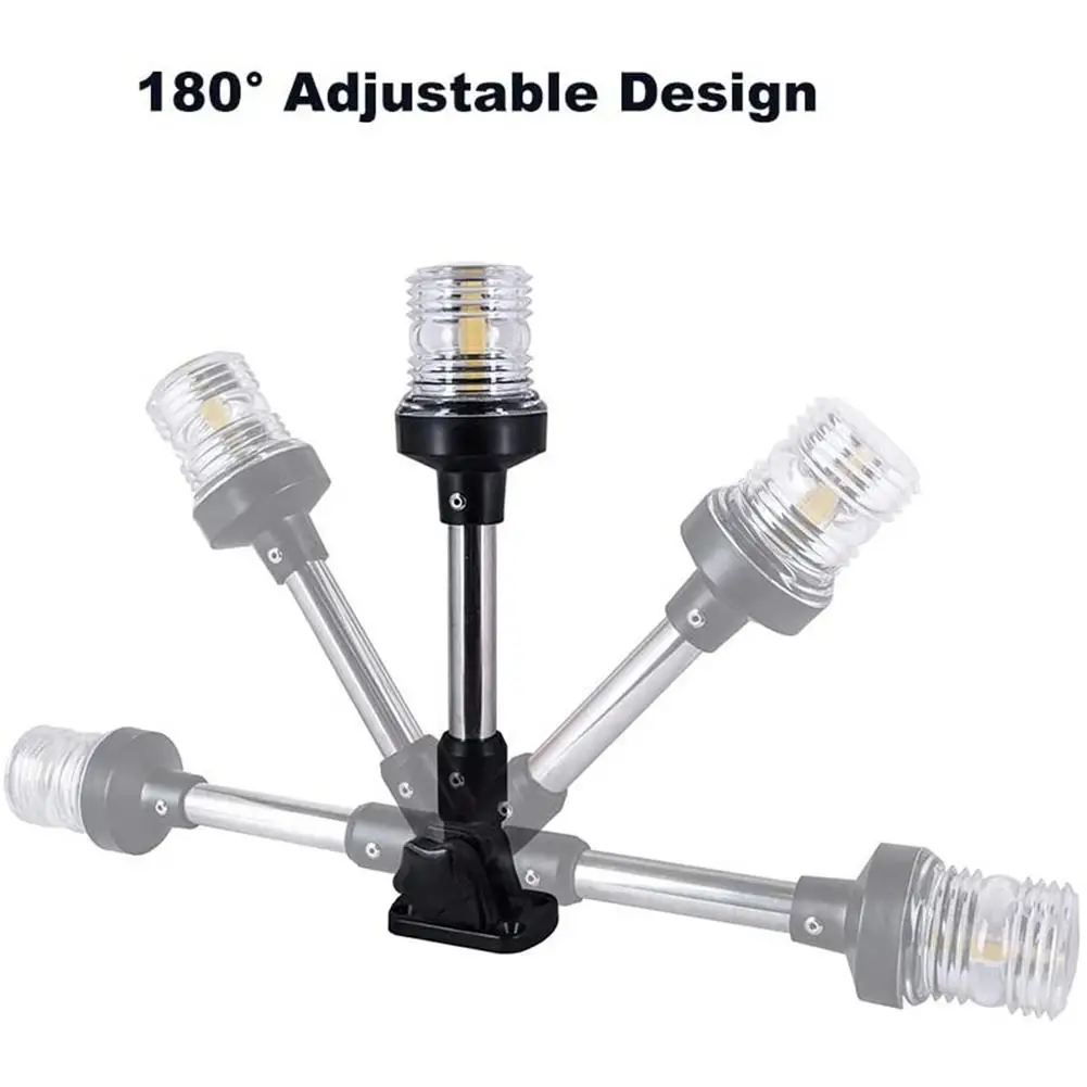 

White LED Boat Stern Light Waterproof 3NM All Round 5000K Boat Light Folding Fishing Pontoon Anchor Light For Sailing Accessory