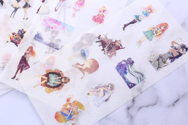 6pcs Lovely girl paper sticker Organizer Calendar Diary Book Planner Sticker Scrapbook Decoration papeleria sale | Канцтовары для