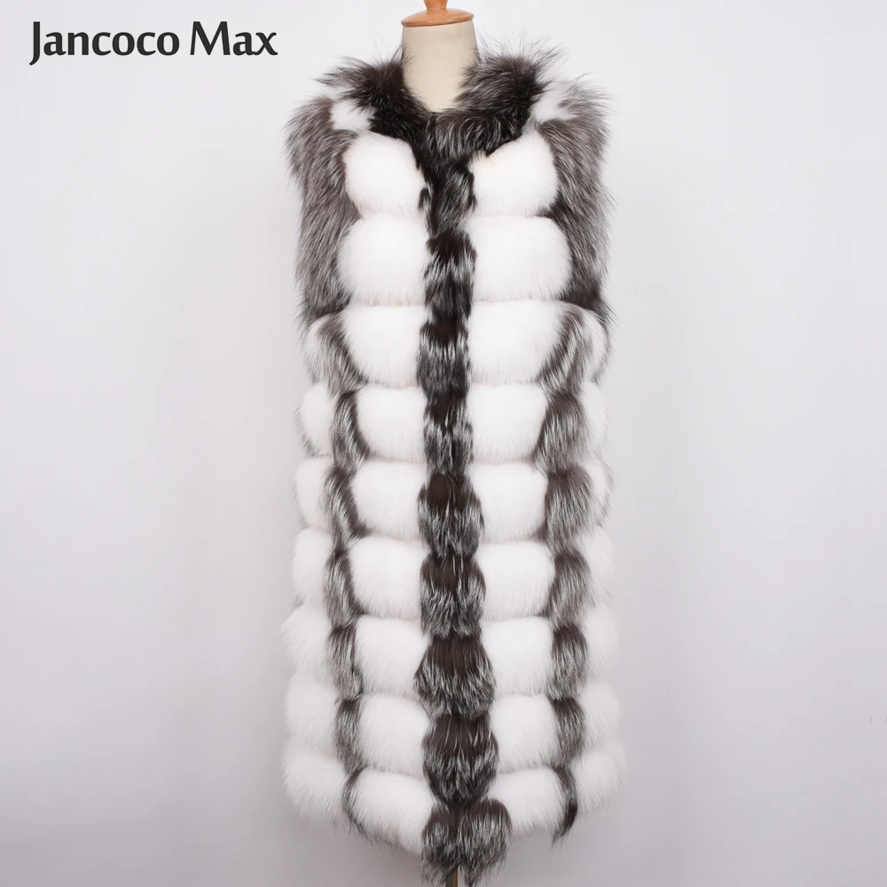 Женский Длинный Меховой жилет стильный роскошный зимний из натурального Лисьего