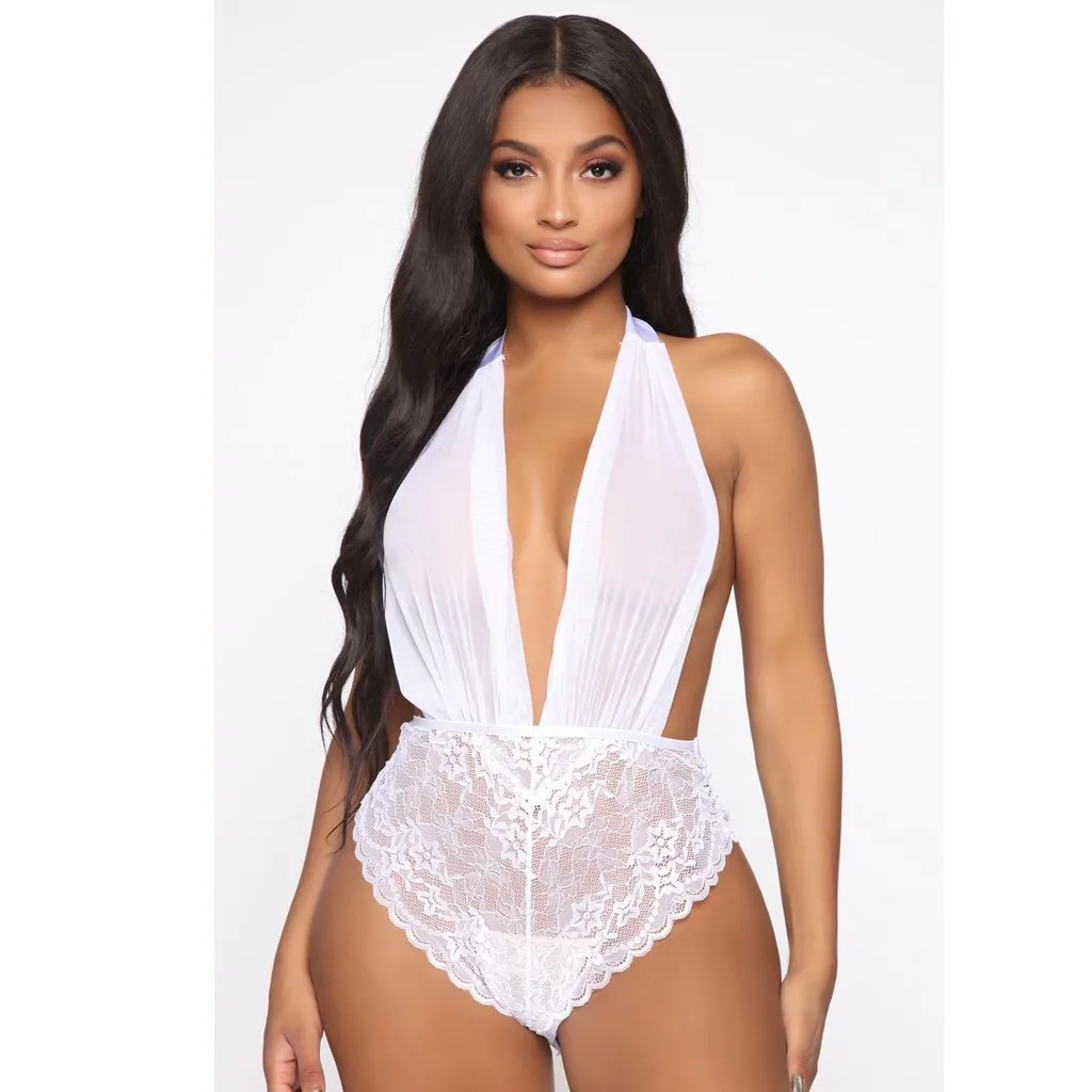 2019 модное женское сексуальное боди нижнее белье с глубоким V-образным вырезом